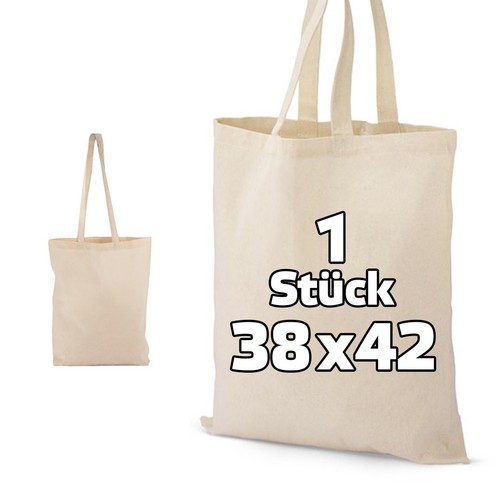 Baumwolltasche 38x42cm natur - baumwolltasche,