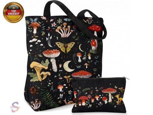 2pcs baumwolltasche pilz - baumwolltasche,